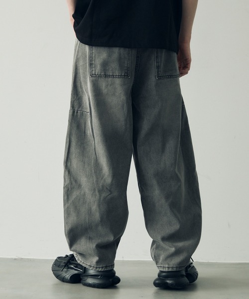 デンハム　バルーンシルエットデニム セール】Wide balloon silhouette denim pants / ワイドバルーン