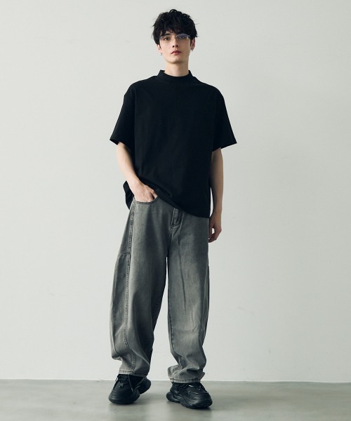 バルーンシルエット デニム ワイド カジュアルパンツ 夏 nr9885 セール】Wide balloon silhouette denim pants / ワイドバルーン