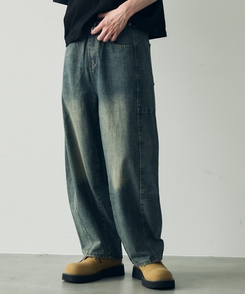 セール】Wide balloon silhouette denim pants / ワイドバルーン