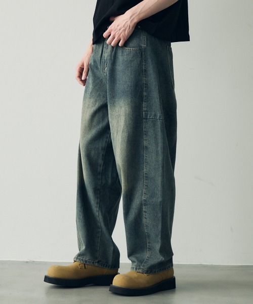 セール】Wide balloon silhouette denim pants / ワイドバルーン