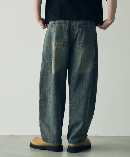 セール】Wide balloon silhouette denim pants / ワイドバルーン