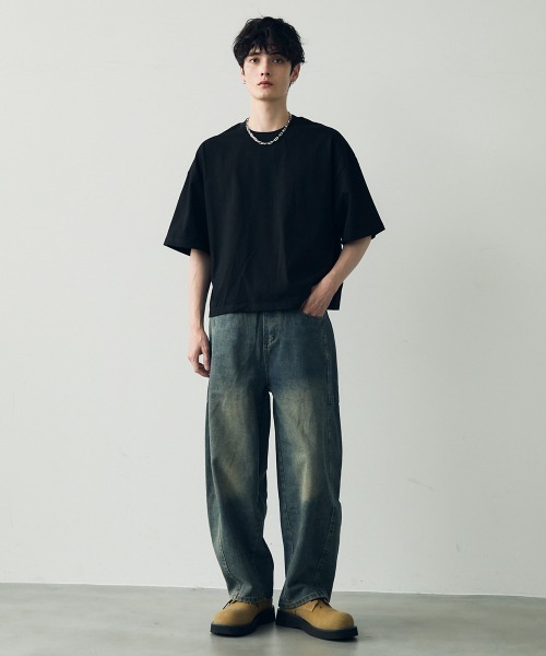 セール】Wide balloon silhouette denim pants / ワイドバルーン