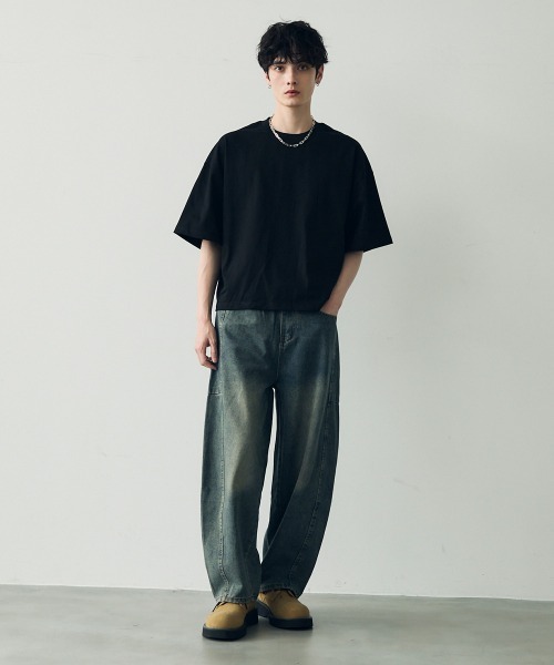 セール】Wide balloon silhouette denim pants / ワイドバルーン