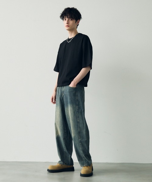 セール】Wide balloon silhouette denim pants / ワイドバルーン