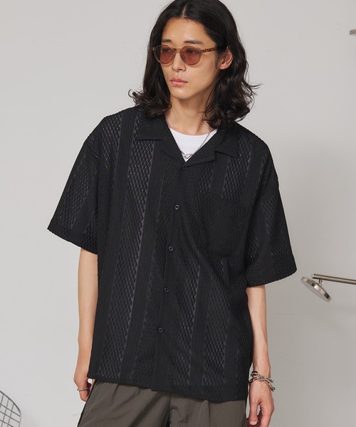 SEN TOKYO(セントーキョー)の「レースジャガードシャツ(シャツ/ブラウス・メンズ・ホワイト/ブラック・L/M)」の2枚目の写真