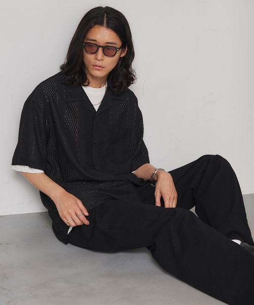 SEN TOKYO(セントーキョー)の「レースジャガードシャツ(シャツ/ブラウス・メンズ・ホワイト/ブラック・L/M)」の3枚目の写真