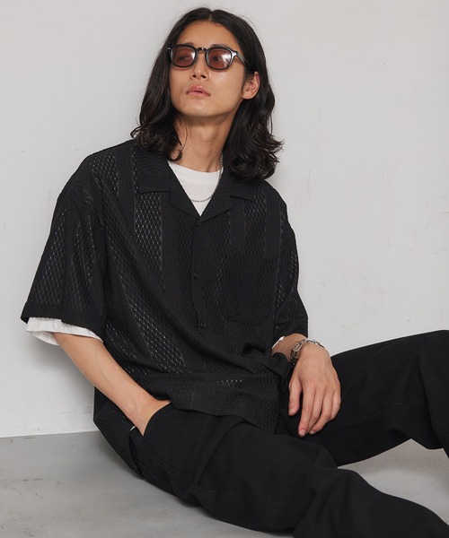 SEN TOKYO(セントーキョー)の「レースジャガードシャツ(シャツ/ブラウス・メンズ・ホワイト/ブラック・L/M)」の4枚目の写真