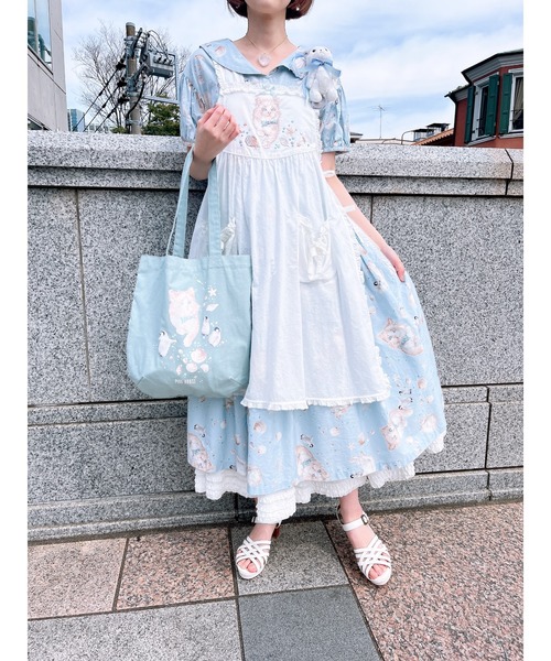 PINK HOUSE / 桜Teddy刺繍使いローンタブリエ  ピンク I-25-05-19-070-LO-TO-HD-ZI PINK HOUSE / 桜Teddy刺繍使いローンタブリエ 赤 I-25-03-15-060