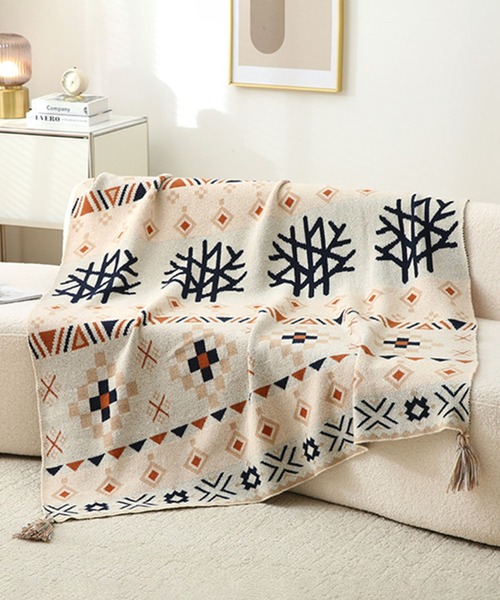 セール】北欧風ジャガード織りブランケット（ブランケット）｜aimoha