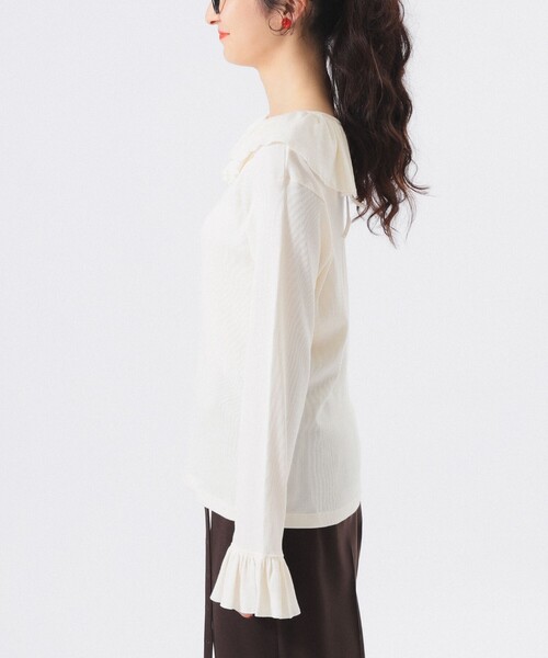 新品未使用 BEAMS BOY リブフリルギャザー ロングスリーブ カットソー リブ フリル ギャザー ロングスリーブ（Tシャツ/カットソー