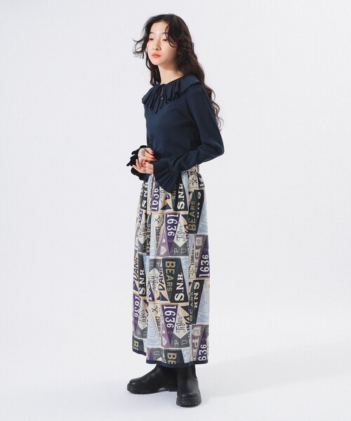 BEAMS BOY(ビームスボーイ)の「【2/5再値下げ】リブ フリル ギャザー ロングスリーブ(Tシャツ/カットソー・レディース・ネイビー/ベージュ/ホワイト系その他7・1/2)」の22枚目の写真