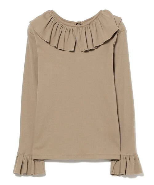 新品未使用 BEAMS BOY リブフリルギャザー ロングスリーブ カットソー BEAMS BOY（ビームスボーイ）の「リブ フリル ギャザー ロング