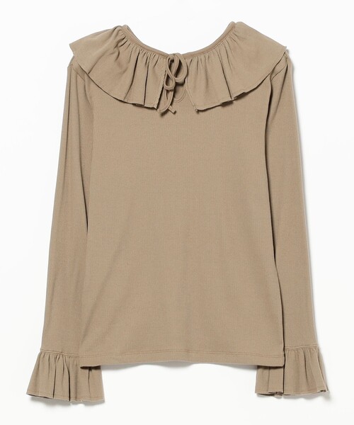 リブ フリル ギャザー ロングスリーブ（Tシャツ/カットソー）｜BEAMS