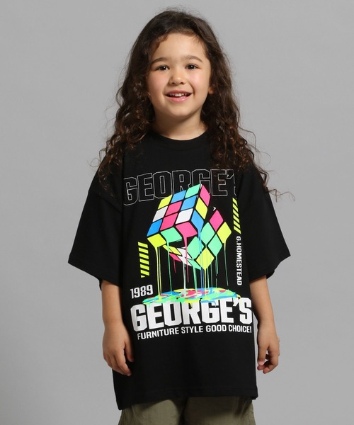GEORGE'S（ジョージズ）の「【KIDS】CUBEグラフィックTシャツ（Tシャツ/カットソー・キッズ・ブラック/オフホワイト・110cm/130cm/150cm）」の2枚目の写真