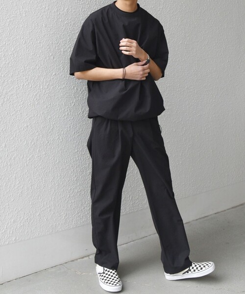 SHIPS any（シップス エニィ）の「SHIPS any:〈撥水/軽量/ストレッチ〉SOLOTEX(R) シアサッカー スピンドル Tシャツ(セットアップ対応)25SS◇（Tシャツ/カットソー・メンズ・ブラック/ブラウン/ネイビー/その他・MEDIUM/SMALL/LARGE）」の6枚目の写真