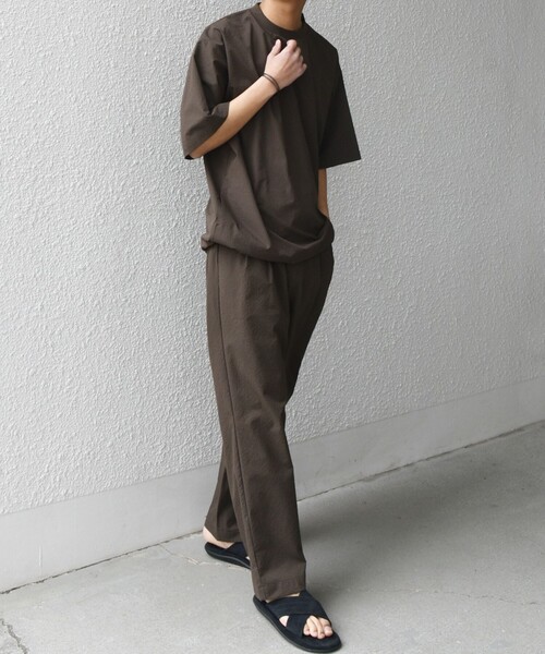 SHIPS any（シップス エニィ）の「SHIPS any:〈撥水/軽量/ストレッチ〉SOLOTEX(R) シアサッカー スピンドル Tシャツ(セットアップ対応)25SS◇（Tシャツ/カットソー・メンズ・ブラック/ブラウン/ネイビー/その他・MEDIUM/SMALL/LARGE）」の11枚目の写真