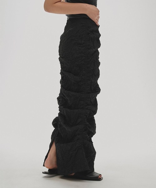 TODAYFUL（トゥデイフル）の「【TODAYFUL/トゥデイフル】Chambray Gather Skirt/シャンブレーギャザースカート（スカート・レディース・ブラック/ホワイト・36/38）」の6枚目の写真