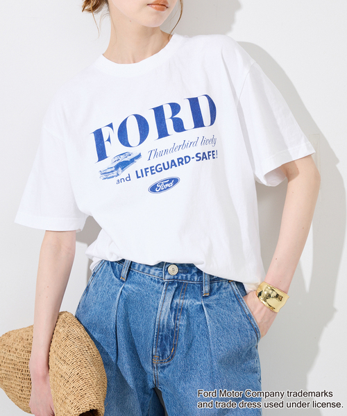 GOOD ROCK SPEED(グッドロックスピード)の「《追加2》GOOD ROCK SPEED/グッドロックスピード SLOBE別注 FORD TEE(Tシャツ/カットソー・レディース・ホワイト/ライトグレー・FREE)」の15枚目の写真