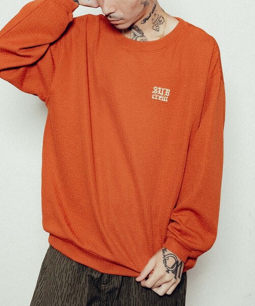 Subciety(サブサエティ)の「Knit-sew pullover(Tシャツ/カットソー・メンズ・オレンジ/ベージュ/ブラック・SMALL/MEDIUM/LARGE/X-LARGE)」の17枚目の写真
