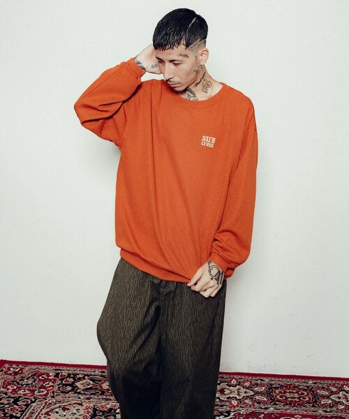 Subciety(サブサエティ)の「Knit-sew pullover(Tシャツ/カットソー・メンズ・オレンジ/ベージュ/ブラック・SMALL/MEDIUM/LARGE/X-LARGE)」の19枚目の写真