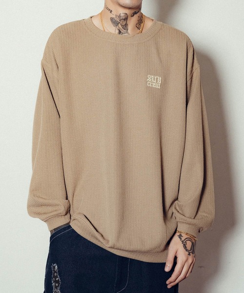 Subciety(サブサエティ)の「Knit-sew pullover(Tシャツ/カットソー・メンズ・オレンジ/ベージュ/ブラック・SMALL/MEDIUM/LARGE/X-LARGE)」の2枚目の写真