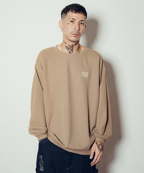 Subciety(サブサエティ)の「Knit-sew pullover(Tシャツ/カットソー・メンズ・オレンジ/ベージュ/ブラック・SMALL/MEDIUM/LARGE/X-LARGE)」の8枚目の写真