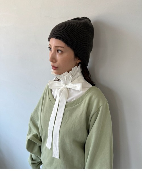 SANSeLF（サンセルフ）の「【SANSeLF】 ボウタイシャーリングネック フェイクトップス 付け襟 saa25s013（付け襟・レディース・ブラック/ホワイト・FREE）」の3枚目の写真