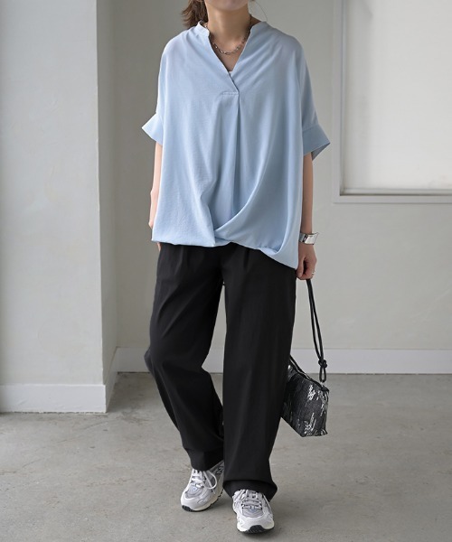 HUG.U(ハグユー)の「ストレッチタックストレートパンツ(その他パンツ・レディース・ブラック/カーキ/アッシュブラウン/ベージュ/ダークグレー・M(レギュラー丈)/L(レギュラー丈)/L(トール丈)/M(トール丈))」の20枚目の写真