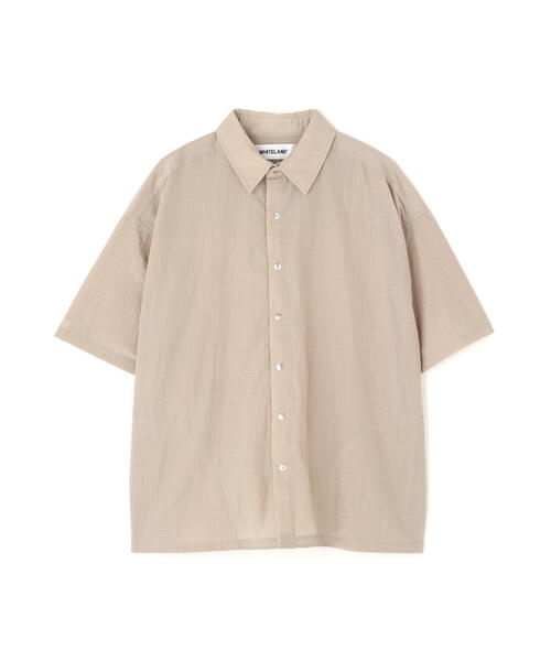 WHITELAND(ホワイトランド)の「WHITELAND/ホワイトランド/NYLON S/S SHIRT(シャツ/ブラウス・メンズ・ブラック/グレー・F)」の2枚目の写真