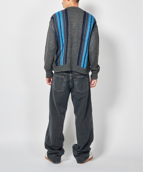 TOGA VIRILIS（トーガ ビリリース）の「TOGA VIRILIS Mesh knit jacket（ニット/セーター・メンズ・オフホワイト/ダークグレー・46/48）」の5枚目の写真