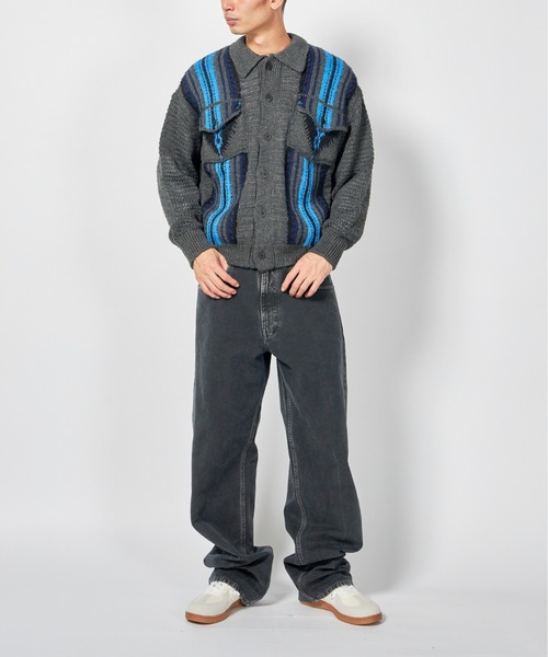 TOGA VIRILIS（トーガ ビリリース）の「TOGA VIRILIS Mesh knit jacket（ニット/セーター・メンズ・オフホワイト/ダークグレー・46/48）」の7枚目の写真