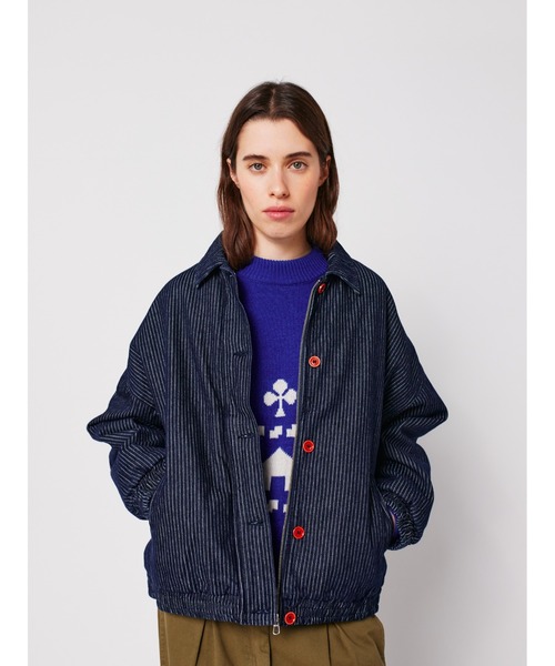 セール】Denim stripe bomber jacket（カバーオール）｜BOBO CHOSES