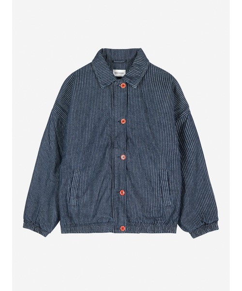 BOBO CHOSES(ボボショーズ)の「Denim stripe bomber jacket(カバーオール・レディース・ネイビー・M/S/L/XL/XS)」の2枚目の写真
