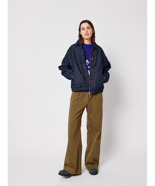 BOBO CHOSES(ボボショーズ)の「Denim stripe bomber jacket(カバーオール・レディース・ネイビー・M/S/L/XL/XS)」の4枚目の写真