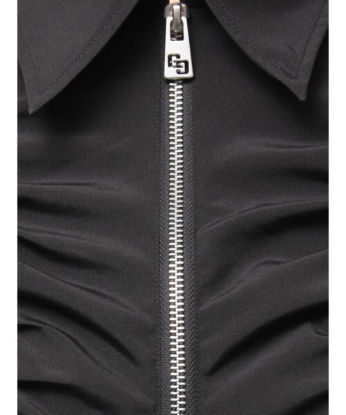 GYDA（ジェイダ）の「W ZIPギャザータイトシャツ（シャツ/ブラウス・レディース・オフホワイト/ブラック・FREE）」の12枚目の写真