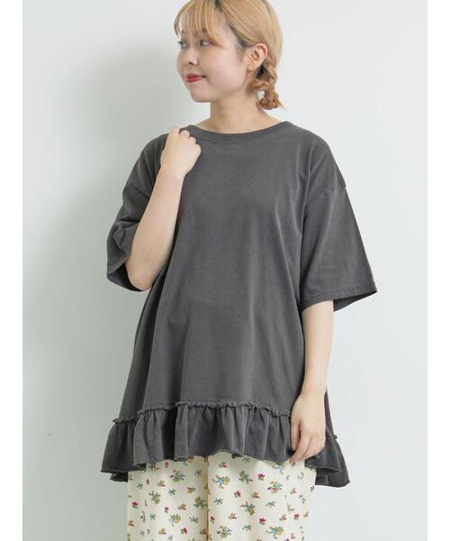 SM2（エスエムツー）の「ピグメント加工裾フリルチュニックTシャツ（チュニック・レディース・オフホワイト/チャコールグレー/ベージュ/パープル・F）」の22枚目の写真