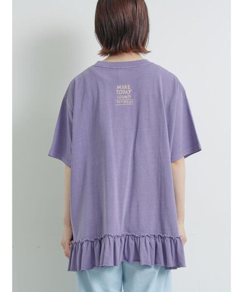 SM2（エスエムツー）の「ピグメント加工裾フリルチュニックTシャツ（チュニック・レディース・オフホワイト/チャコールグレー/ベージュ/パープル・F）」の5枚目の写真