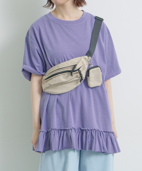 SM2（エスエムツー）の「ピグメント加工裾フリルチュニックTシャツ（チュニック・レディース・オフホワイト/チャコールグレー/ベージュ/パープル・F）」の4枚目の写真