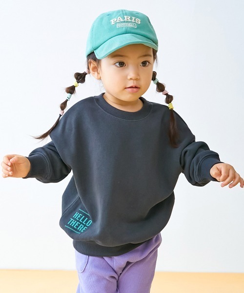 devirock(デビロック)の「【EN-JOY】どっちも前だから1人でお着替え 裏起毛じゃない カラフル トレーナー(スウェット・キッズ・ブルー系2/パープル系1/ブルー系1/グリーン系2/グリーン系3/グリーン系1/ピンク系1/ピンク系2/オレンジ系1/ブラック系1/ベージュ系1/グレー系1・80cm/90cm/110cm/100cm/120cm/130cm)」の1枚目の写真