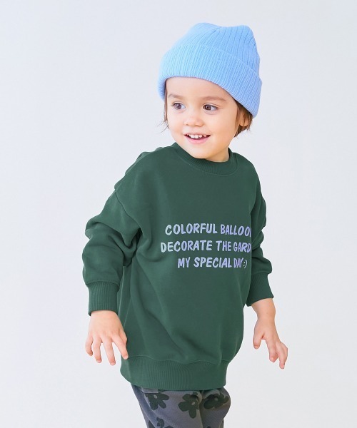 devirock(デビロック)の「【EN-JOY】どっちも前だから1人でお着替え 裏起毛じゃない カラフル トレーナー(スウェット・キッズ・ブルー系2/パープル系1/ブルー系1/グリーン系2/グリーン系3/グリーン系1/ピンク系1/ピンク系2/オレンジ系1/ブラック系1/ベージュ系1/グレー系1・80cm/90cm/110cm/100cm/120cm/130cm)」の5枚目の写真