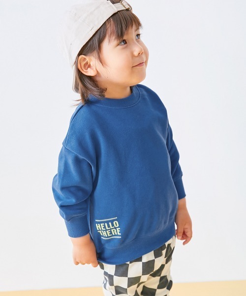 devirock(デビロック)の「【EN-JOY】どっちも前だから1人でお着替え 裏起毛じゃない カラフル トレーナー(スウェット・キッズ・ブルー系2/パープル系1/ブルー系1/グリーン系2/グリーン系3/グリーン系1/ピンク系1/ピンク系2/オレンジ系1/ブラック系1/ベージュ系1/グレー系1・80cm/90cm/110cm/100cm/120cm/130cm)」の7枚目の写真