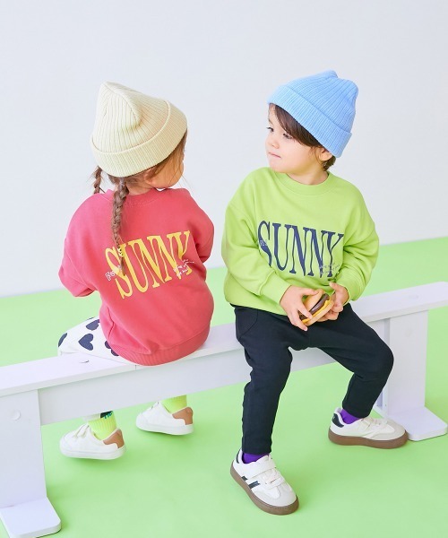 devirock(デビロック)の「【EN-JOY】どっちも前だから1人でお着替え 裏起毛じゃない カラフル トレーナー(スウェット・キッズ・ブルー系2/パープル系1/ブルー系1/グリーン系2/グリーン系3/グリーン系1/ピンク系1/ピンク系2/オレンジ系1/ブラック系1/ベージュ系1/グレー系1・80cm/90cm/110cm/100cm/120cm/130cm)」の13枚目の写真