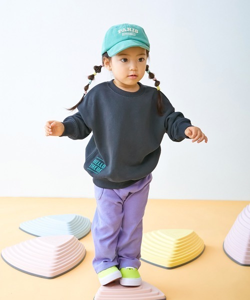 devirock(デビロック)の「【EN-JOY】どっちも前だから1人でお着替え 裏起毛じゃない カラフル トレーナー(スウェット・キッズ・ブルー系2/パープル系1/ブルー系1/グリーン系2/グリーン系3/グリーン系1/ピンク系1/ピンク系2/オレンジ系1/ブラック系1/ベージュ系1/グレー系1・80cm/90cm/110cm/100cm/120cm/130cm)」の15枚目の写真