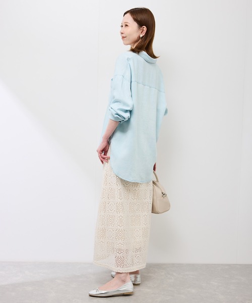 ROPE' PICNIC（ロペピクニック）の「シャンブレーデニム調シャツ（シャツ/ブラウス・レディース・チャコールグレー/ネイビー/サックスブルー・38）」の18枚目の写真