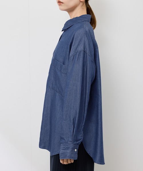 ROPE' PICNIC（ロペピクニック）の「シャンブレーデニム調シャツ（シャツ/ブラウス・レディース・チャコールグレー/ネイビー/サックスブルー・38）」の12枚目の写真