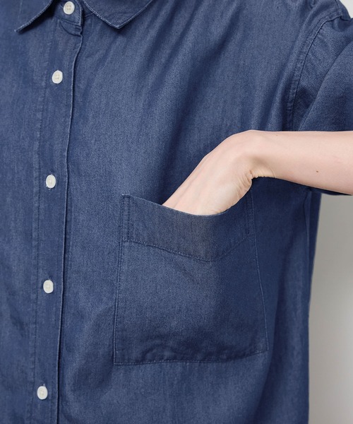 ROPE' PICNIC（ロペピクニック）の「シャンブレーデニム調シャツ（シャツ/ブラウス・レディース・チャコールグレー/ネイビー/サックスブルー・38）」の15枚目の写真