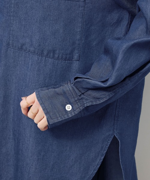 ROPE' PICNIC（ロペピクニック）の「シャンブレーデニム調シャツ（シャツ/ブラウス・レディース・チャコールグレー/ネイビー/サックスブルー・38）」の6枚目の写真