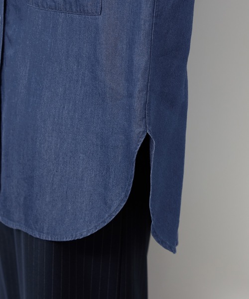 ROPE' PICNIC（ロペピクニック）の「シャンブレーデニム調シャツ（シャツ/ブラウス・レディース・チャコールグレー/ネイビー/サックスブルー・38）」の8枚目の写真