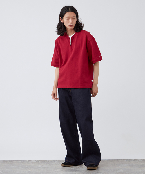 セール】【ANTS & ELEPHANTS】ジップヘンリーネック半袖Tシャツ
