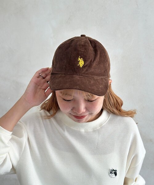 U.S. POLO ASSN.(ユーエスポロアッスン)の「【U.S. POLO ASSN.】コーデュロイキャップ(キャップ・レディース・ブラウン/ベージュ/アイボリー/ブラック/ネイビー/グリーン・FREE)」の17枚目の写真